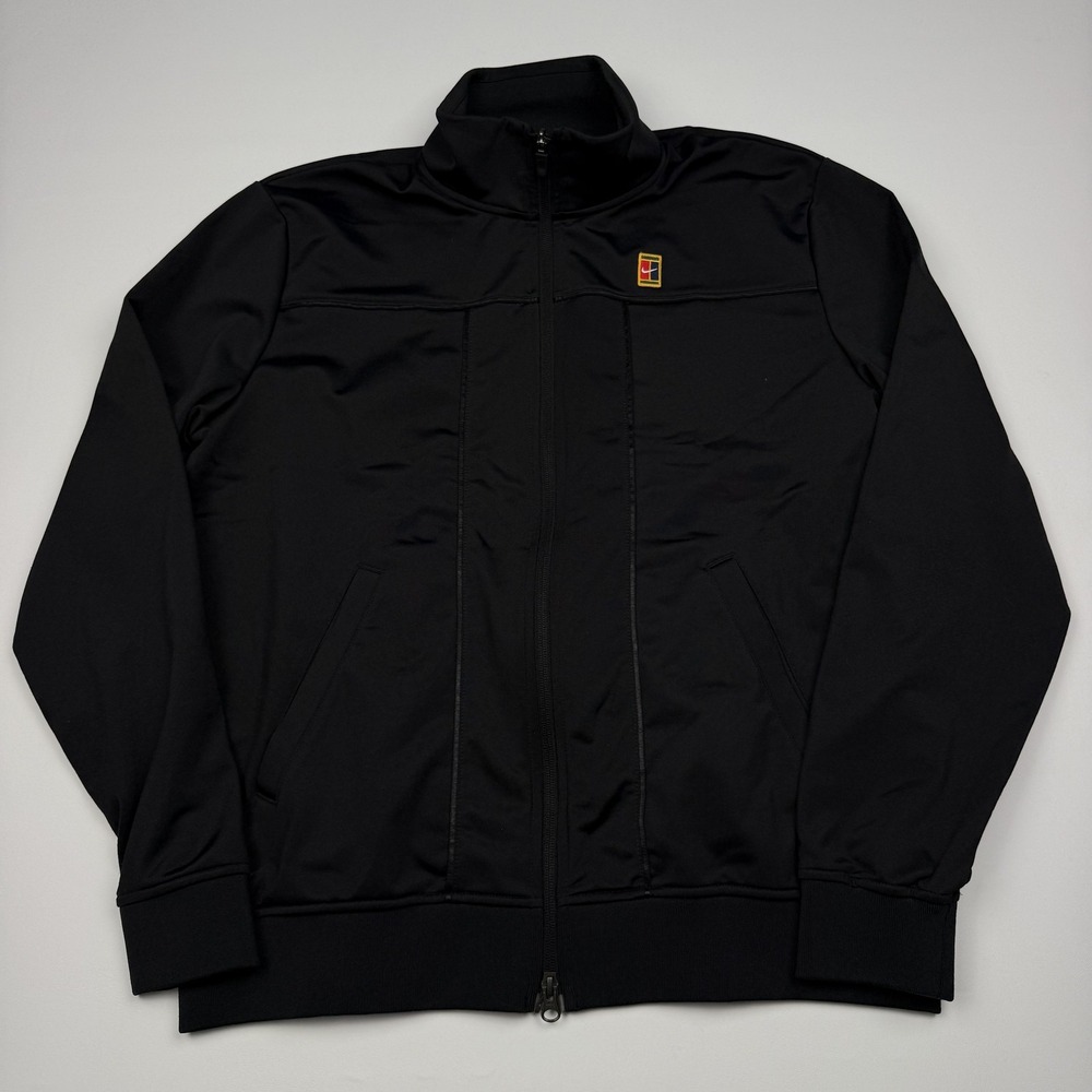 Nike Court Heritage Track Jacket Mens Medium Black Full Zip Logo DC0620-010